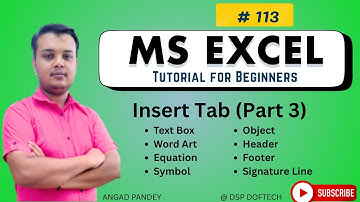 #10 Insert Tab Text Box, Header & Footer, WordArt, Equation, Symbol, (Part 3 – Theory) | By Angad