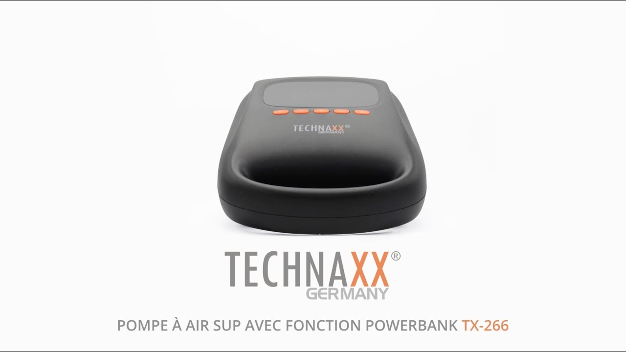 Mini Pompe à Air Technaxx Pro TX-299 – 3600mAh, 300 L/min, Power Bank, LED 500 Lumens, 5 Buses, Charge USB-C