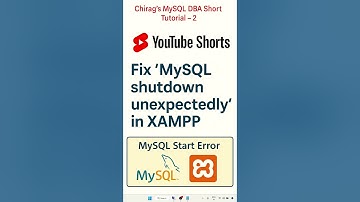 Fix "MySQL shutdown unexpectedly" in XAMPP #mysql #mysqlerror #dberror #shutdownunexpectedly #db