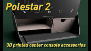 Polestar 2 center console accessories (3D printed)