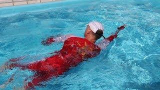 Swimming with Gerolsteiner and Cofidis cycling skinsuits