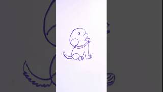 How to draw a 🐕 🐕🐕🐕 with number 6 #drawing #easydrawing #art #satisfying #shortfeed