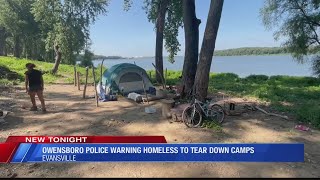 Owensboro Police warning homeless to tear down camps