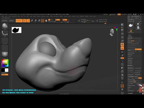 Twitch Stream: Dog head commission to 3D print