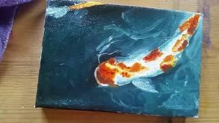 Simple Koi fish oil painting