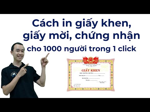 Video Cách in giấy khen, giấy mời, giấy chứng nhận cho 1000... - youtube