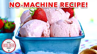 The Easiest Homemade Strawberry Gelato (No Machine)