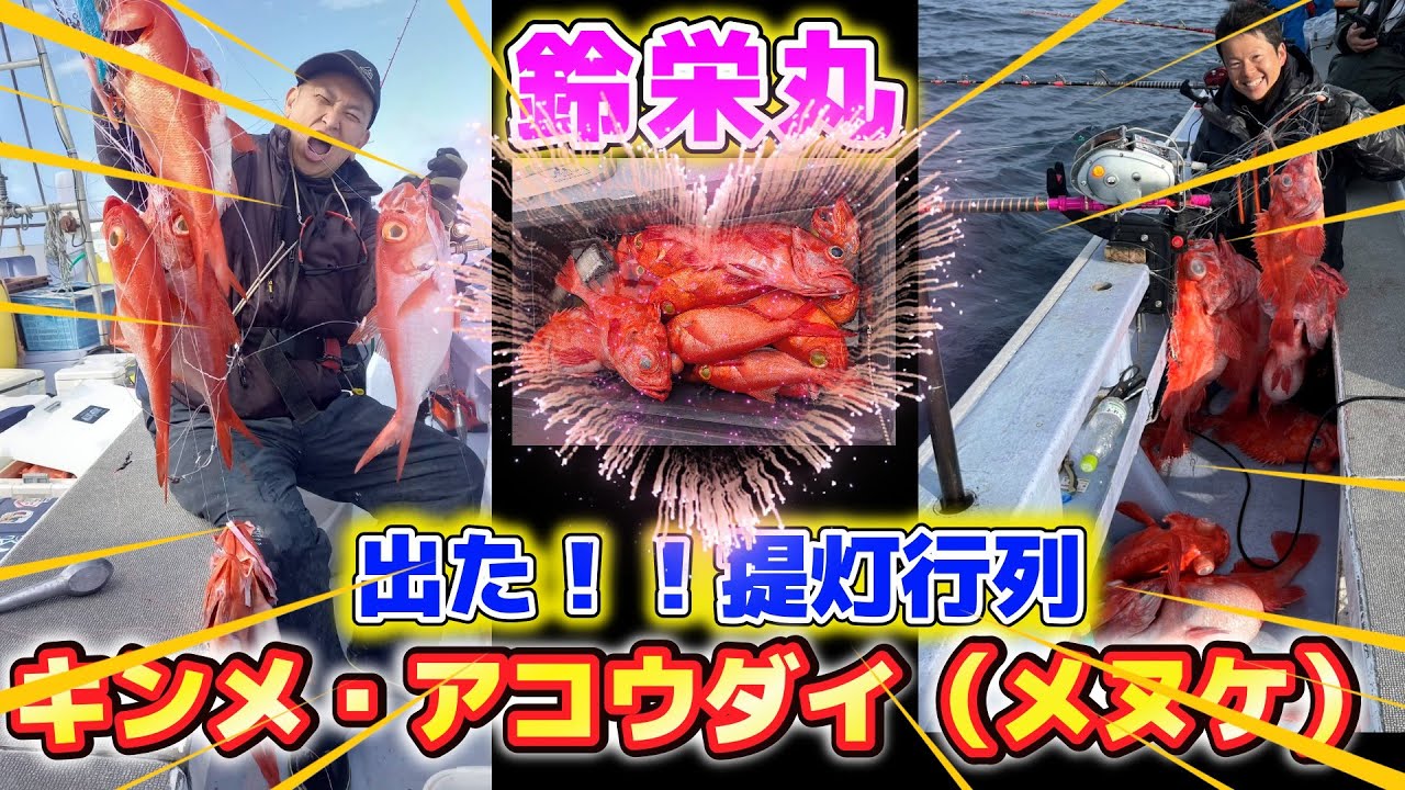 vol.19 千葉県 大原港 鈴栄丸 さんから キンメ アコウダイ （メヌケ） 釣りです。 初の深場釣行です 入魂なるか！？　師匠の提灯行列！！