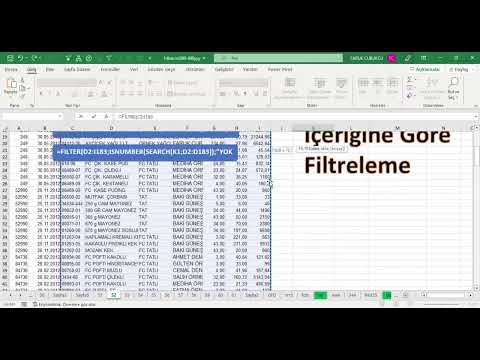 Excel 1 Dakika - İçeriğine Göre FİLTRE