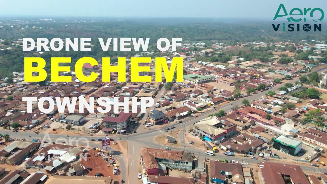 AERIAL VIEW OF BECHEM TOWNSHIP || GHANA