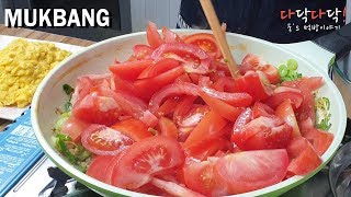 리얼먹방)특급건강요리! 토마토 달걀볶음 보들보들 꿀꺽!ㅣStir-fried tomato eggsㅣREAL SOUNDㅣASMR MUKBANGㅣEATING SHOW