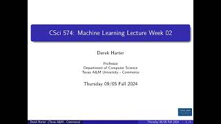 CSci 574 Class Lecture / Help Session Thursday 09/05/2024