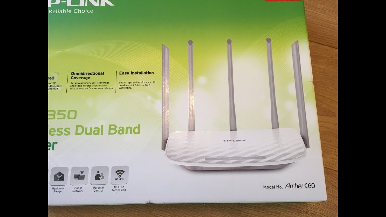 tplink archer c60 ac1350 wireless wifi dual band cable router and access  point review + unboxing - YouTube