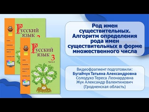 Тема 28. Род имён существительных. Алгоритм определения рода имён существительных в форме мн. числа