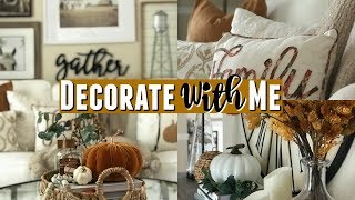 Fall Decorate With Me | Modern Farmhouse Fall Entryway \& Sitting Room | Fall Home Decor Tour