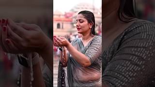 Lady Bathing In Ganga Clothes Bath