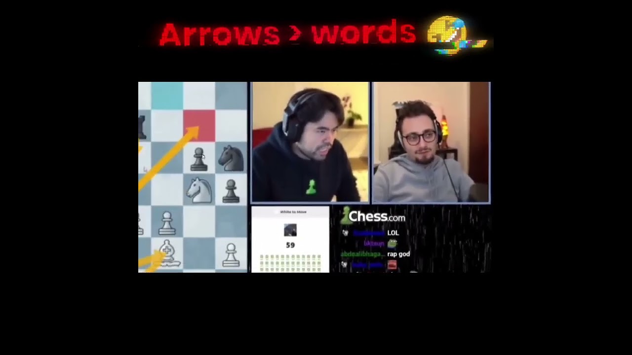 Arrows more than  Words” 😭♟️ | Hikaru Explaining Chess Without Talking 