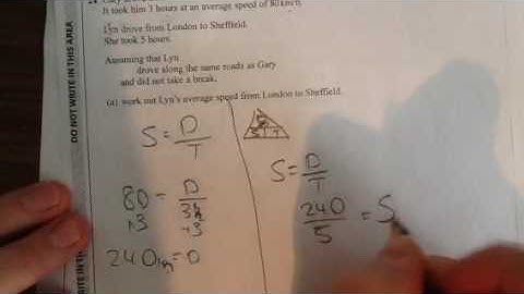 Q24 Speed Distance Time Foundation Higher Non-Calculator Sample Assessment Material 9-1 Gcse