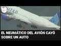 Un avión pierde un neumático durante el despegue y a otro se le incendia un motor en pleno vuelo