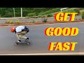 How to get good at downhill skateboarding FAST (tips)