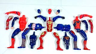 avengers toys.. ironman vs captain america vs red spiderman vs superman.. merakit mainan..