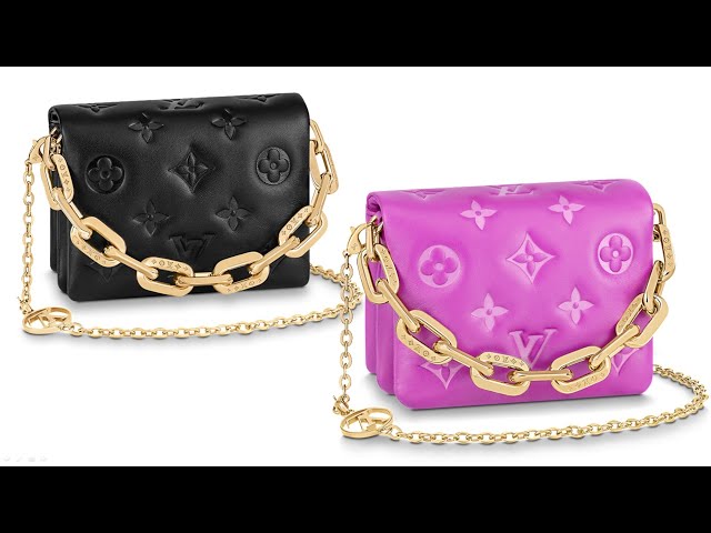 Louis Vuitton Coussin belt bag. Colors: black, purple orchid