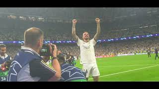 final partido de semis y celebracion del Real Madrid, vuelta al Bernabeu