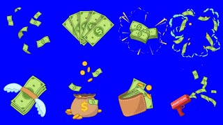 2D Animated Money | Cach Money Blue Screen | EveryThing Green Screen