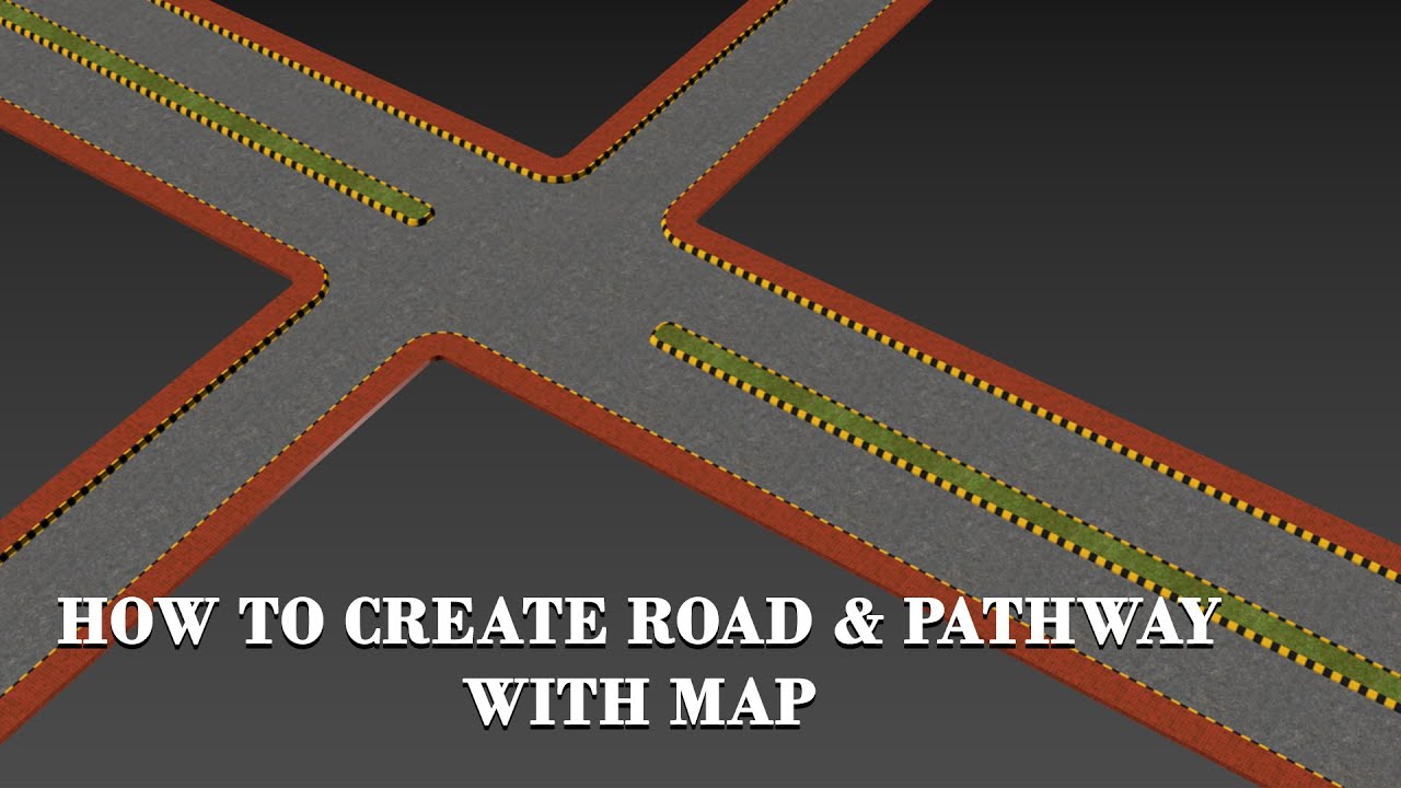 How to Create Road & Pathway With Map in 3ds Max - YouTube
