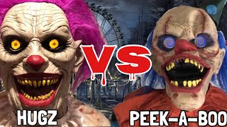 Hugz The Clown VS Peek-A-Boo Clown prop BATTLE | which is better???