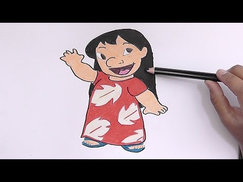 Dibujando y coloreando a Lilo (Lilo y Stich) - Drawing and coloring Lilo -  thptnganamst.edu.vn