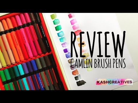 FULL REVIEW - CAMLIN BRUSH PENS !! HOW TO USE WATERCOLOUR BRUSH PENS ( 24 SHADES ) | Kash Creatives