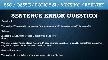 Alternative English // Sentence error question For competitive exam Part 1 SSC/OSSC#trending#grammar