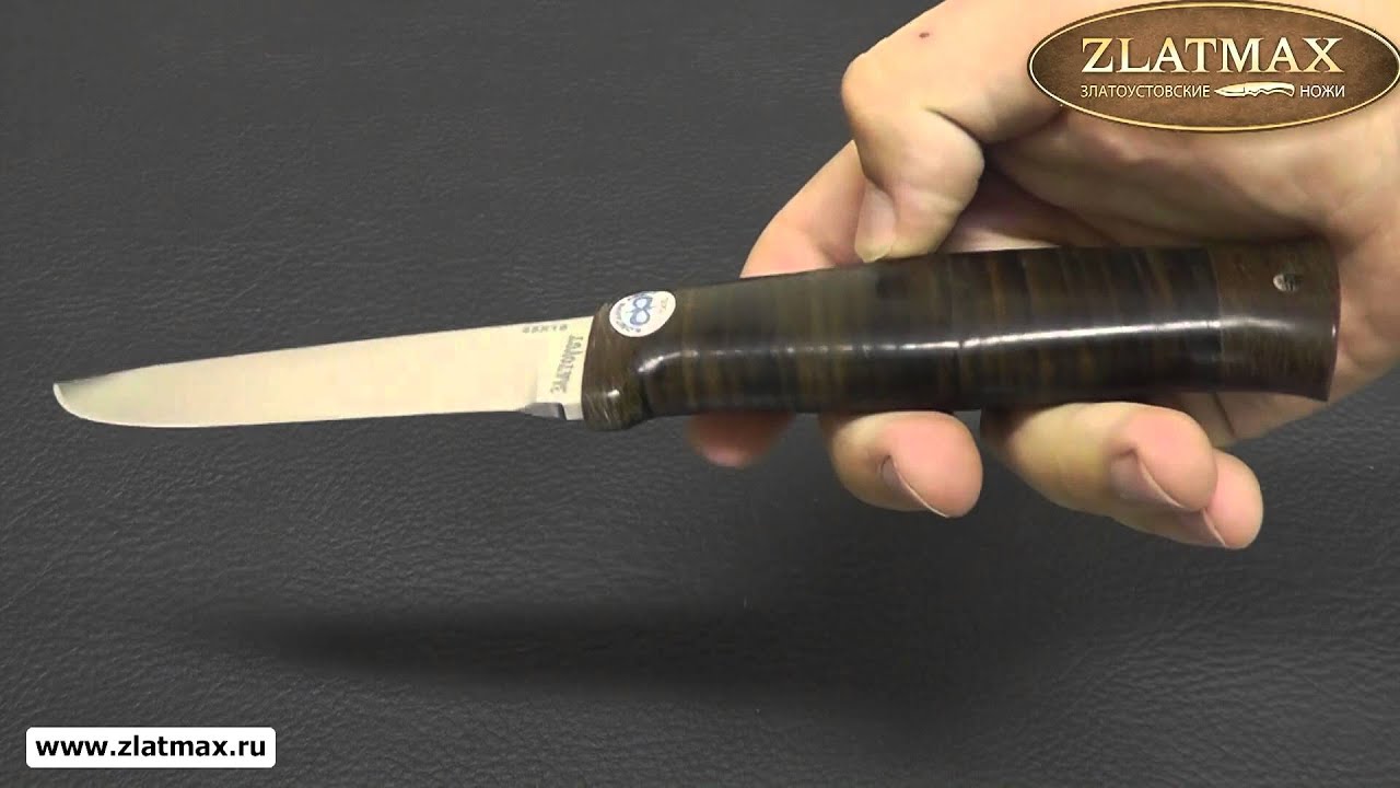 Видео Нож Ганза (95Х18, Наборная кожа, Текстолит)