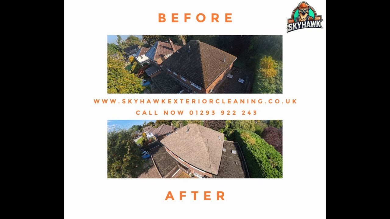 Low-Pressure Roof Cleaning Transformation | Ashtead, Surrey | Skyhawk Exterior Cleaning