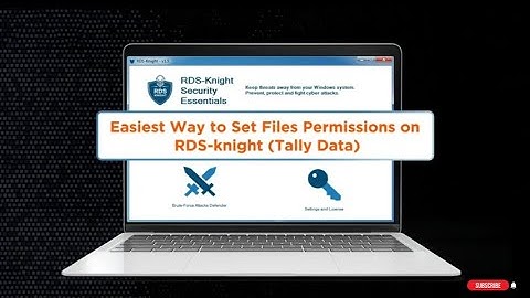 Tally Data - Easiest Way to Set Files Permissions on RDS knight! #datacenter #tallyoncloud #tally
