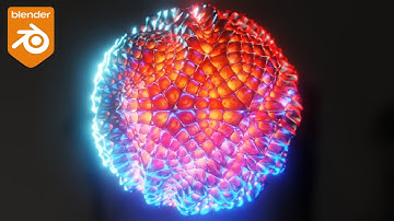 Satisfying Relaxing Animation Loop - Abstract Honeycomb Sphere (Blender Geometry Nodes)