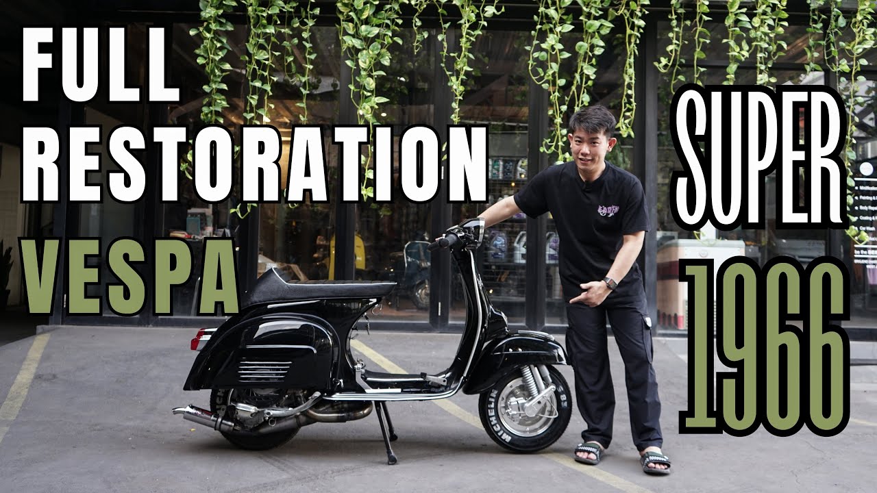 REVIEW FULL RESTORATION VESPA SUPER 1966 2TAK || CUSTOMER DARI MALAYSIA MODIFIKASI RACING OEM STYLE