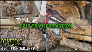 Epic Tranformation! Dirtiest 4x4 Off Road Jeep Ever! Detailing Deep Clean! #satisfying #clean #asmr