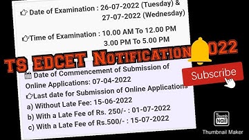 //ED CET NOTIFICATION 2022//Telangana//TS BEd Notification//Exam fee/Exam dates//Eligibility//👇