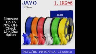 JAYO 3D PETG/HS PETG/PLA Classic Printer Filament 1.75MM 6Rolls High Strengthc No Bubble Neatly Woun