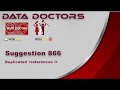 Data Doctors Suggestion 866 Duplicated reference tags