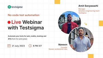 No Code Test Automation - Live Webinar with TestSigma