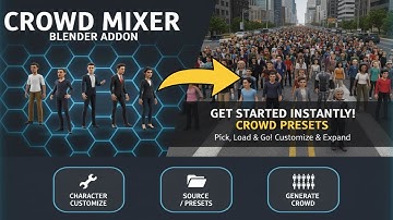 Crowd Mixer | Crowd Presets | Customize Characters | Builds Crowd in Blender