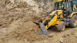 Backhoe LoaderGrading and Leveling Hilly RoadMountain Road Building