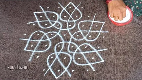Latest sikku kolams with 7 dots|Easy Melikala muggulu|Simple rangoli designs by Unique Rangoli