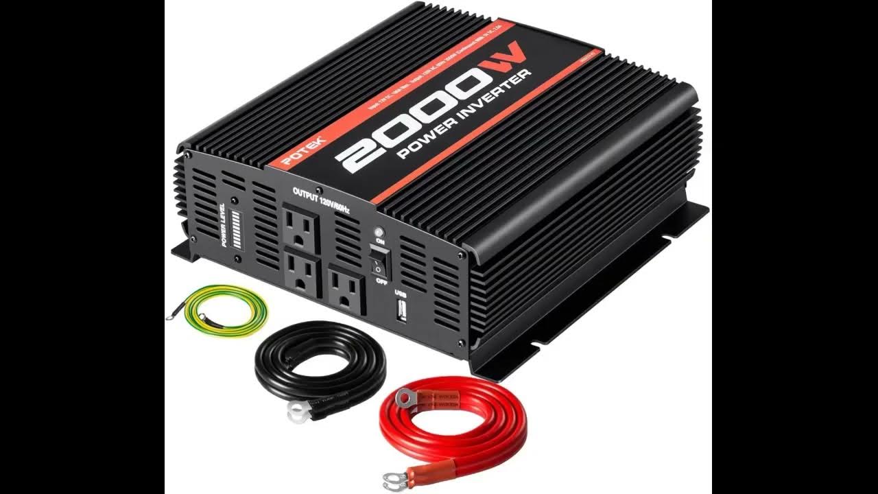 POTEK 2000W Power Inverter Three AC Outlets 12V DC to 110V AC Car