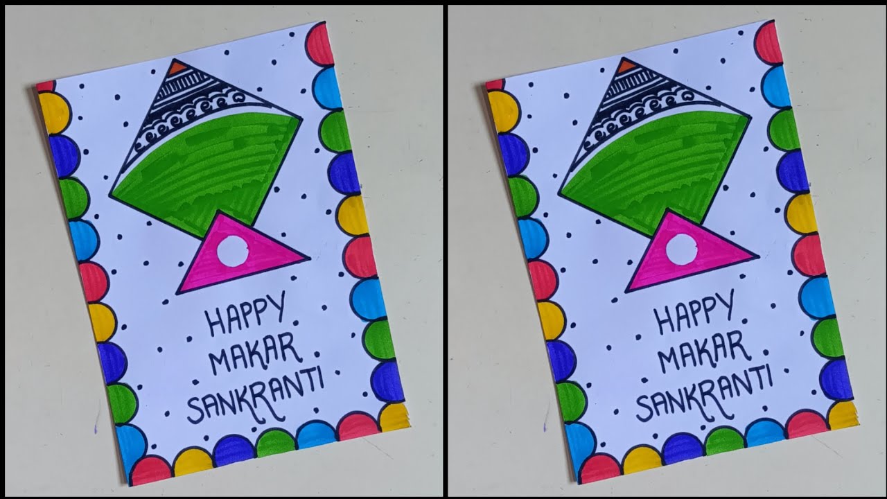 How to make makar sankranti greeting card 2026/last minute makar sankranti card/ makar sankrant card