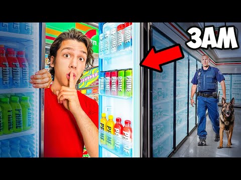 I Survived Overnight IN A 7-ELEVEN?! *Bad Idea*