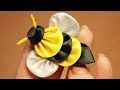 Пчела Канзаши Мастер класс ൠ DIY Kanzashi bee